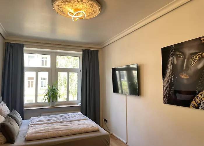 Soul-Apartment Balkon Privatparkplatz 2 Boxspringbetten 55Zoll Tv Wlan